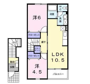 ブランシェヴィーC【2階】の間取り