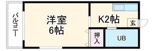 エクセランス岐阜西【102号室】の間取り