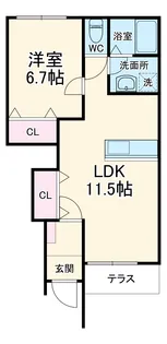 セレーノ・東栖【1階】の間取り