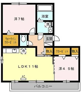 レザン長根 B【3階】の間取り