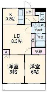 ハイメゾンあをい【102号室】の間取り