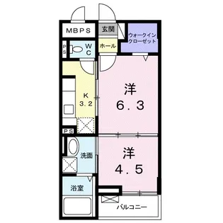 グリシーヌ【1階】の間取り