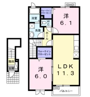 ニュークレセントⅡ【203号室】の間取り