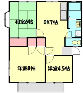 サンパレス平塚C【102号室】の間取り