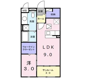 グレイスタウンC【1階】の間取り