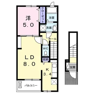 ポエム ヴァン ベール【2階】の間取り