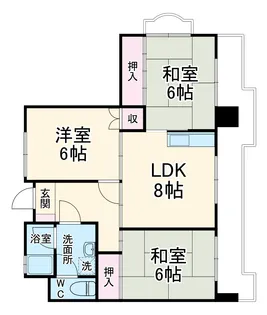 リーボンキャッスル【201号室】の間取り