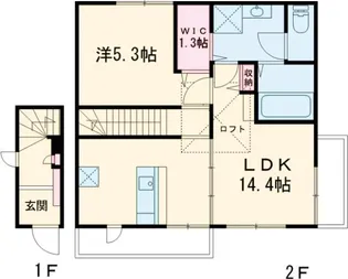ラシーネ上用賀【2階】の間取り