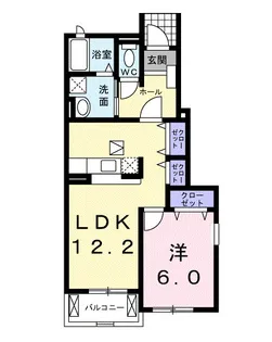 ヴィラ シンフォニーB【1階】の間取り