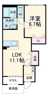 メゾン ラ ティーダ【1階】の間取り