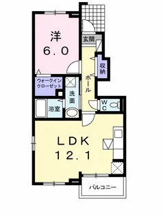 レジデンス アシナ【1階】の間取り