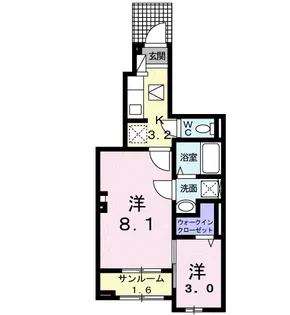 プラシード・K【1階】の間取り