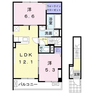 カーサ ミニョンB【2階】の間取り