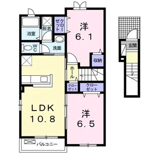 グローリーヒルズD【2階】の間取り