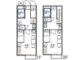 レオパレスKINOMOTO【202号室】の間取り