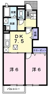 カーサ・フェリーチェB【1階】の間取り