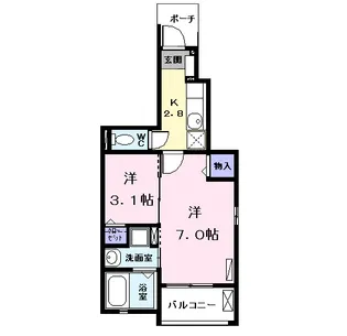 コーポ宮東【1階】の間取り