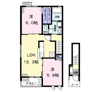 フルサンズ銭神 A【2階】の間取り