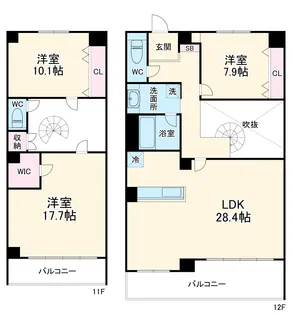 BPRレジデンス金山(旧フェリーチェ・カーサ金山)【12階】の間取り