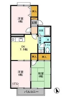 サンハイツ習志野【2階】の間取り