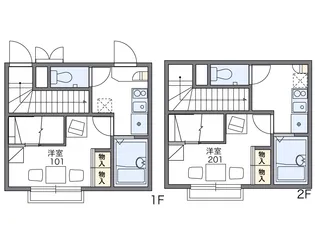 レオパレスカームリィ浜【103号室】の間取り
