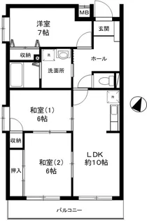 ヴェルジェ山口【1階】の間取り