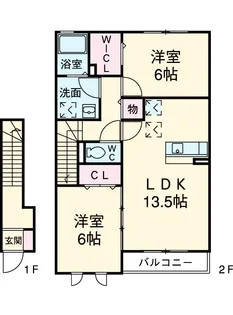 アクア・ミル A【2階】の間取り