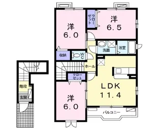 レジデンス K&B【2階】の間取り