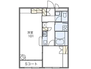 レオパレスキングマウンテンB【2階】の間取り