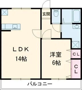 レジデンスシムラB【103号室】の間取り
