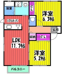 メゾン石川【A101号室】の間取り
