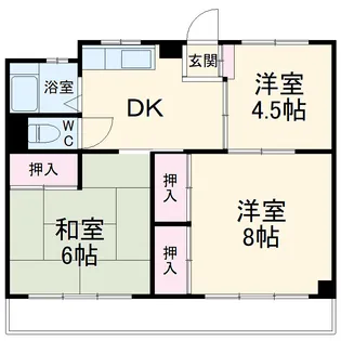 三殿台マンション【1階】の間取り