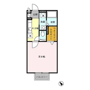 グリーンハウスB【203号室】の間取り