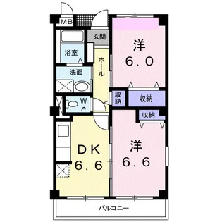 クリスタルKUMAGAYA−A【3階】の間取り