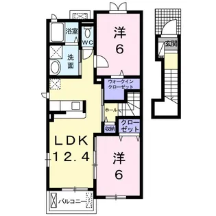ファインスクエア B【2階】の間取り