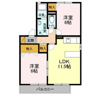 ブルンネンパークB【2階】の間取り