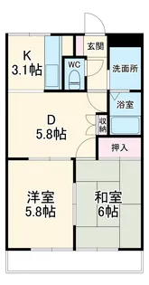 サンライズハヤシ【103号室】の間取り