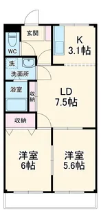 コーポあすかⅠ【1階】の間取り
