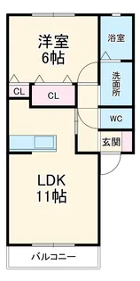 メルベーユ芝原 B【1階】の間取り