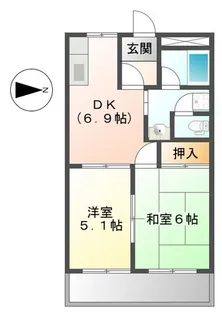 ハイツ河合【1階】の間取り