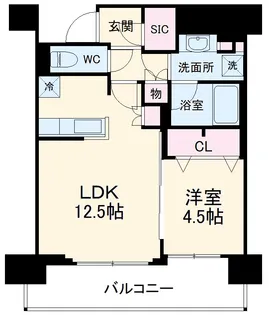 ヒューリックレジデンス千葉中央【9階】の間取り