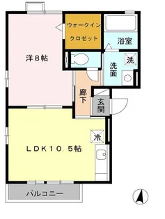 ヴィラージュ川入B【1階】の間取り