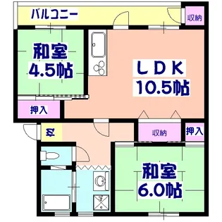 鎌ヶ谷グリーンハイツ22号棟【504号室】の間取り