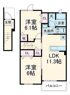 カーサ・リリー【2階】の間取り