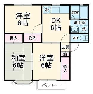 メンバーズタウンかすみ【2階】の間取り