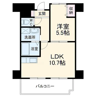 ザ・レジデンス元魚【7階】の間取り