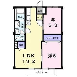 オーシャンビュー岸岡【2階】の間取り