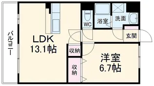 ライクワン蜆塚【102号室】の間取り