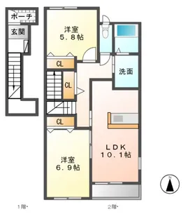 Lohas(ロハス)【2階】の間取り