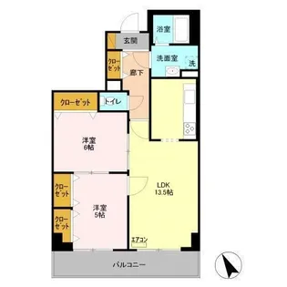 オーシャンビュー弐番館【6階】の間取り